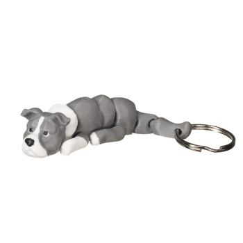 Amstaff szary - brelok do kluczy